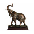 Elephant Antique Copper Figurine - 11.5" W x 11" H